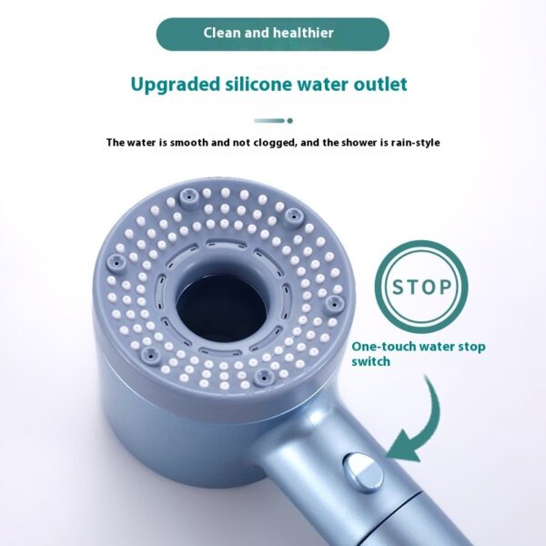 Spray Hair Dryer Shower Head One-click Water Stop Boost Nozzle - Image 2