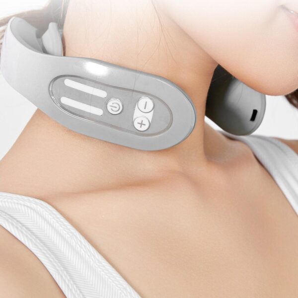 EMS Neck Acupoints Lymphvity Massager Device Intelligent Neck Massager With Heat Blue Hot Design - Image 4